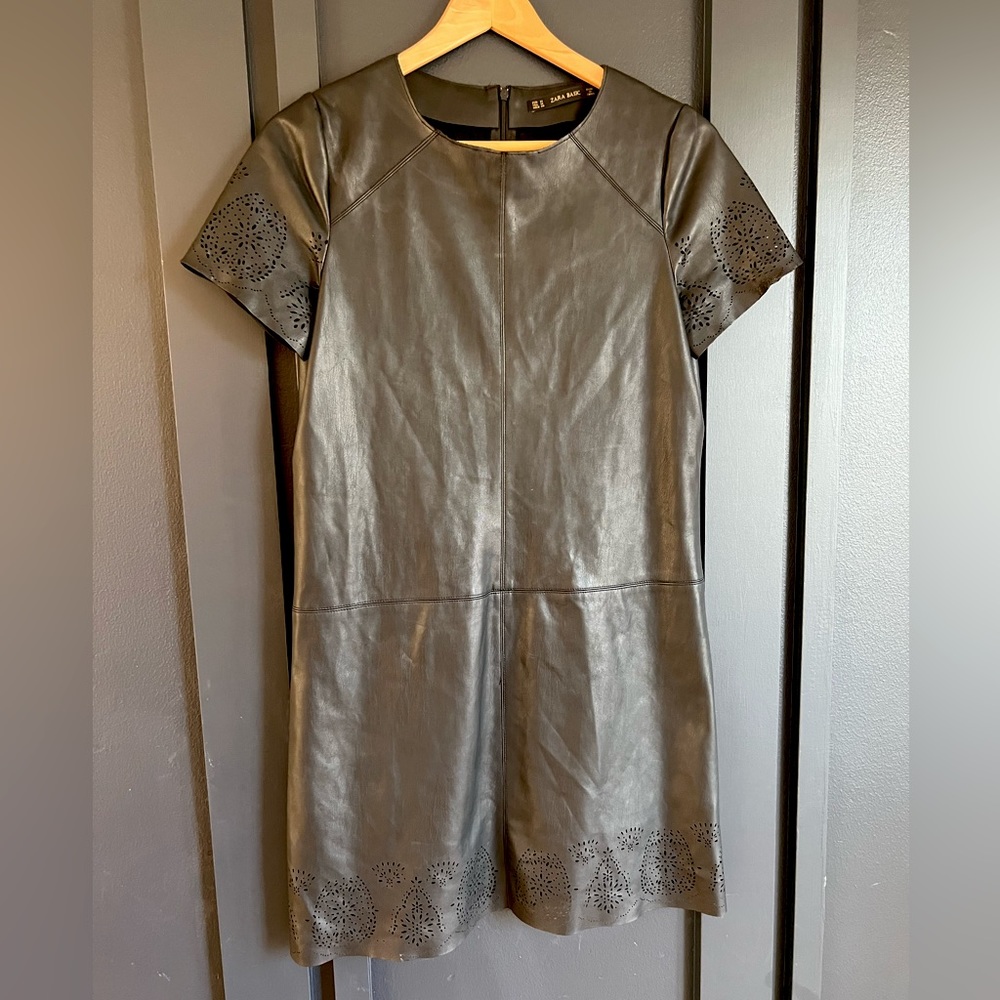 ZARA faux leather mini dress